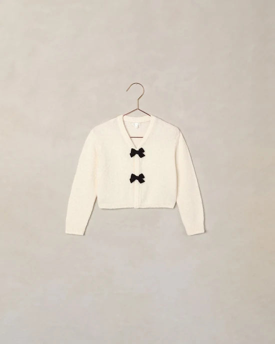 NORALEE - GIRLS IVORY BOW CARDIGAN