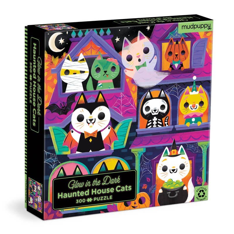 Haunted House Cats 300 Piece Glow in the Dark Puzzle