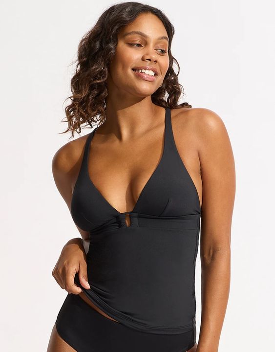 SEAFOLLY- WOMEN'S TRIM FRONT TANKINI TOP