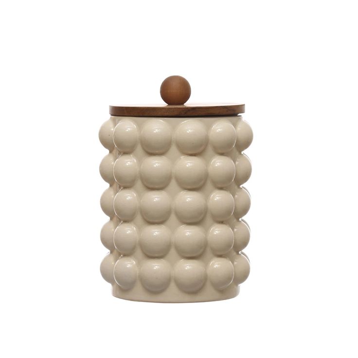 CREATIVE CO OP- RAISED DOTS CANISTER