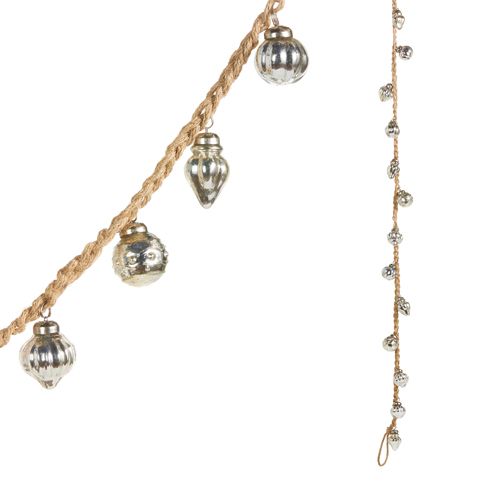 RAZ IMPORT- 6" SILVER ORNAMENT GARLAND 