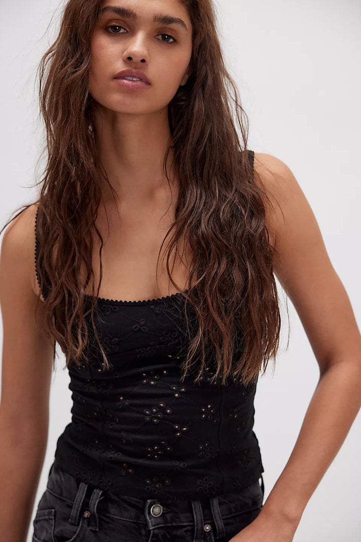 FREE PEOPLE - FULL BLOOM EYELET CAMI