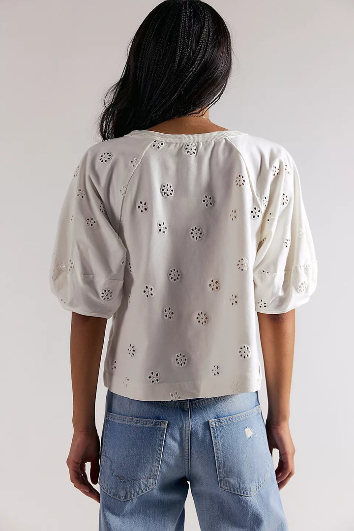 FREE PEOPLE - JESSIE EYELET TEE