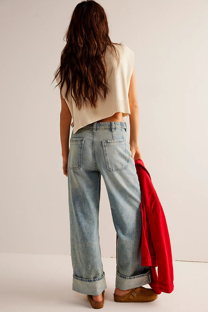 FREE PEOPLE- WOMEN'S PALMER CUFFED JEANS