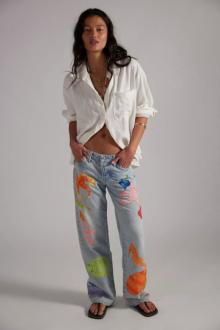 FREE PEOPLE - SURFSIDE PATCHED JEAN