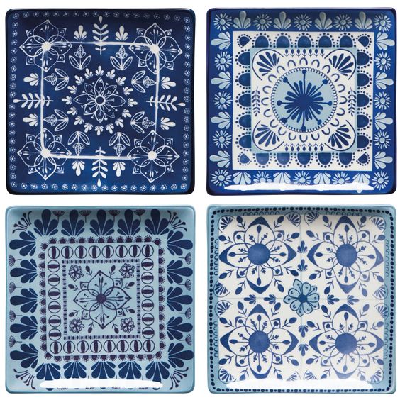 DANICA- SET OF 4 PORTO STAMPED PLATE