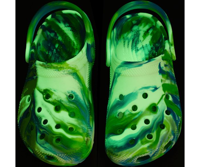 CROCS-KIDS CLASSIC GLOW-IN-THE-DARK MARBLED CLOG