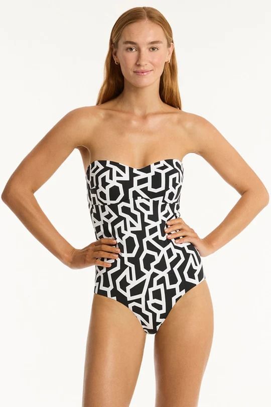 SEA LEVEL- LADIES DECO SEAMLESS BANDEAU ONE PIECE SWIMSUIT 