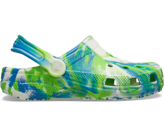 CROCS-KIDS CLASSIC GLOW-IN-THE-DARK MARBLED CLOG