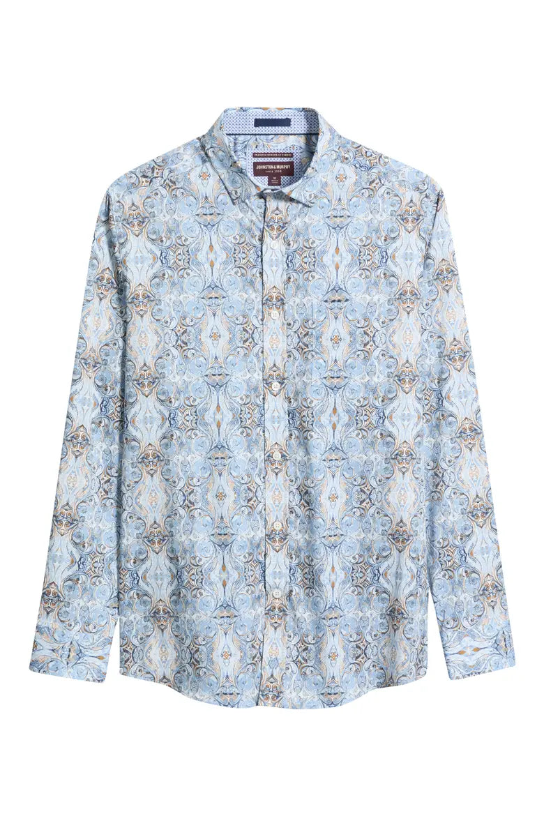 JOHNSTON & MURPHY - LOGAN PRINTED LONG-SLEEVE SHIRT