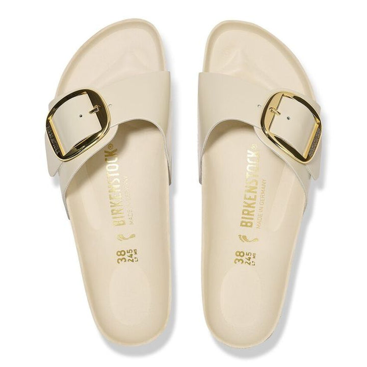 BIRKENSTOCK- MADRID BIG BUCKLE NATURAL LEATHER PATENT- HIGH SHINE SANDAL