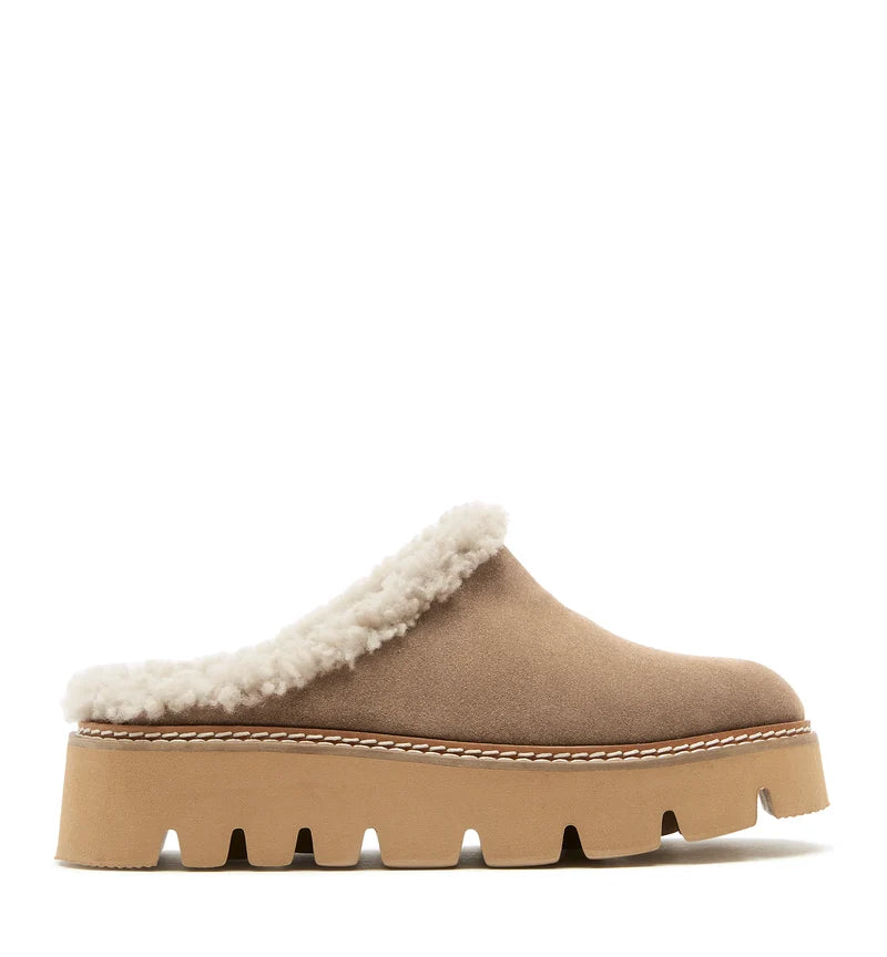 LA CANADIENNE - ERA SHEARLING LINED SUEDE MULE