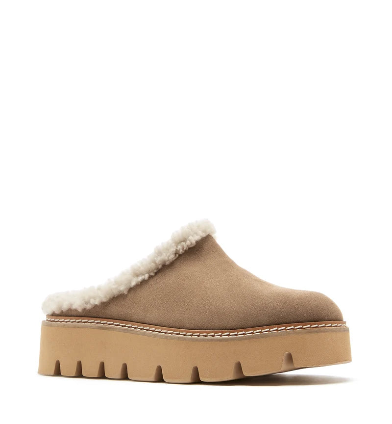LA CANADIENNE - ERA SHEARLING LINED SUEDE MULE