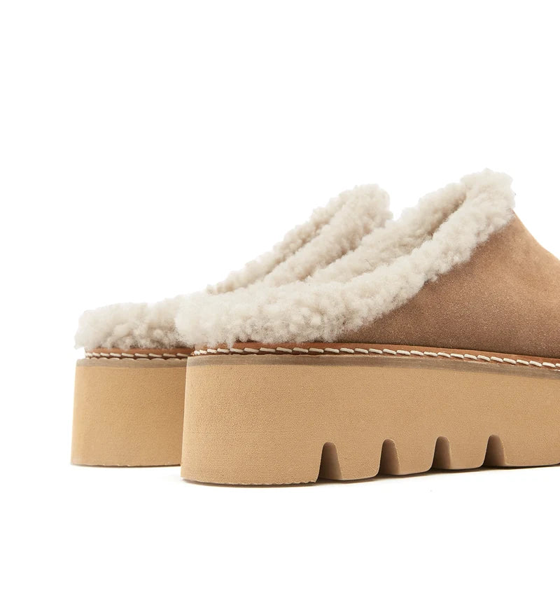LA CANADIENNE - ERA SHEARLING LINED SUEDE MULE