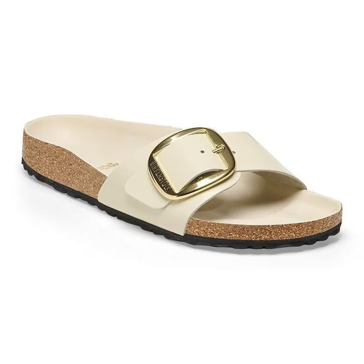 BIRKENSTOCK- MADRID BIG BUCKLE NATURAL LEATHER PATENT- HIGH SHINE SANDAL