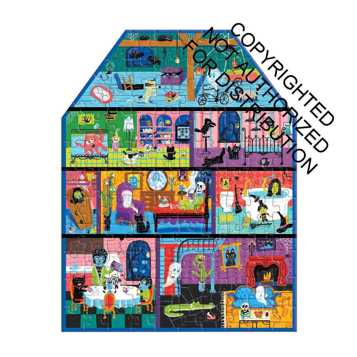 Spooky House 100 Pc House-Shaped Puzzle