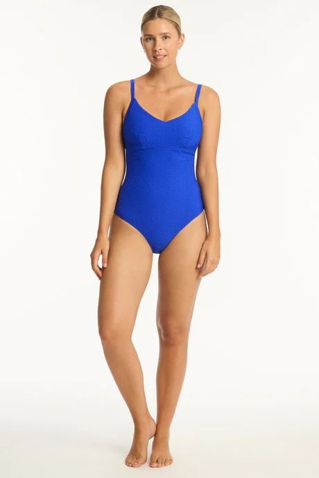 SEA LEVEL- WOMEN'S 1PC HONEYCOMB BRALETTE SWIMSUIT