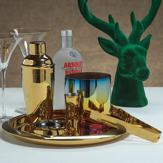 ZODAX- GOLD STAINLESS STEEL COCKTAIL SHAKER 