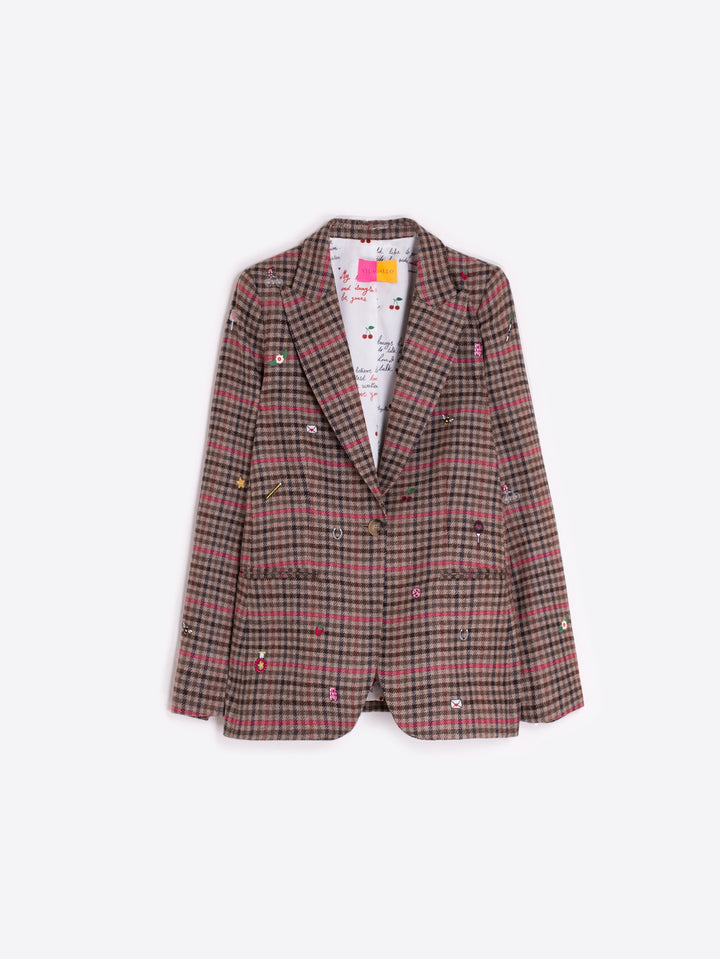 VILAGALLO- WOMEN'S HEATHER EMB BLAZER