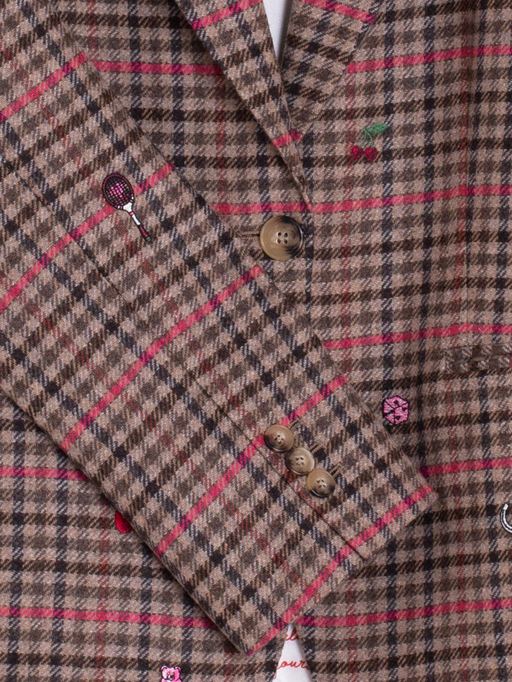 VILAGALLO- WOMEN'S HEATHER EMB BLAZER