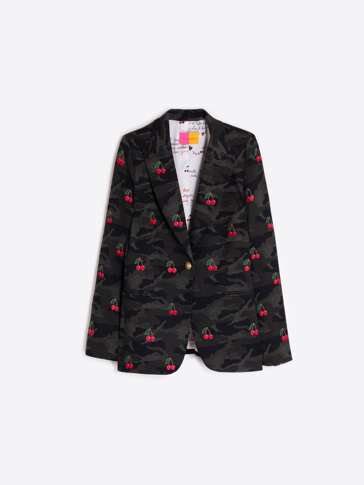 VILAGALLO- WOMEN'S HEATHER EMB BLAZER