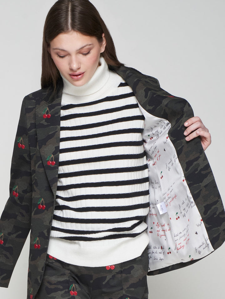 VILAGALLO- WOMEN'S HEATHER EMB BLAZER