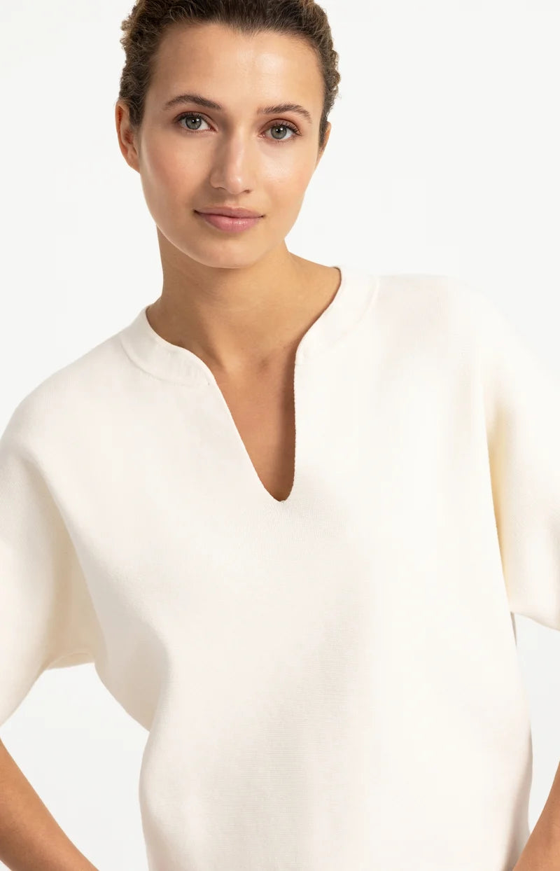 YAYA - KNITTED TOP WITH BOMBER COLLAR