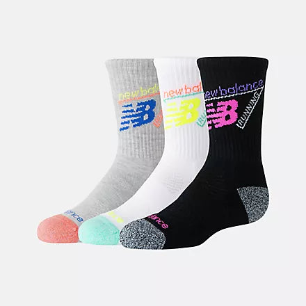 NEW BALANCE - YOUTH ACTIVE CREW 3PK SOCKS