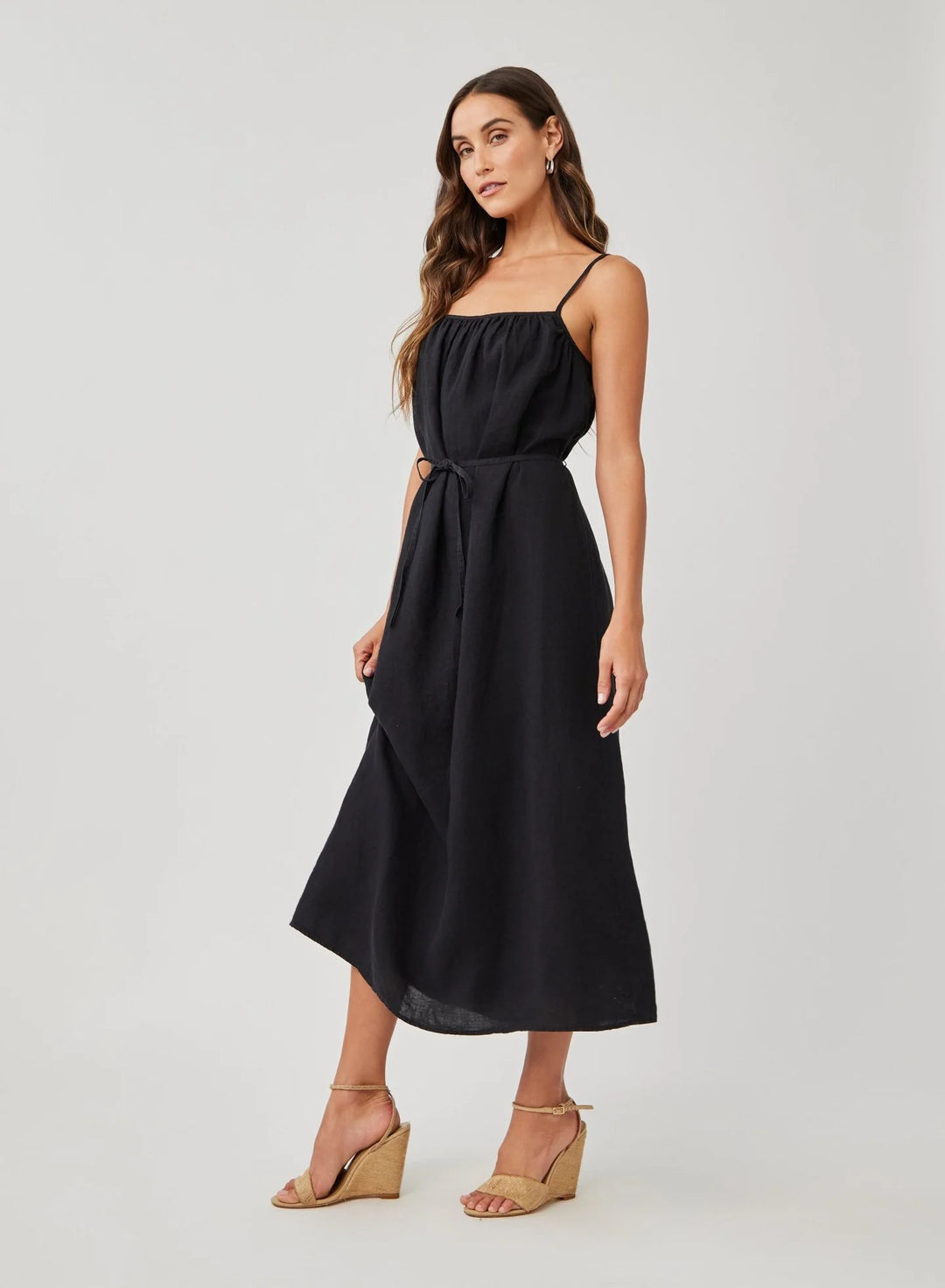 BELLA DAHL- WOMEN'S LINEN SHIRRED MAXI DRESS