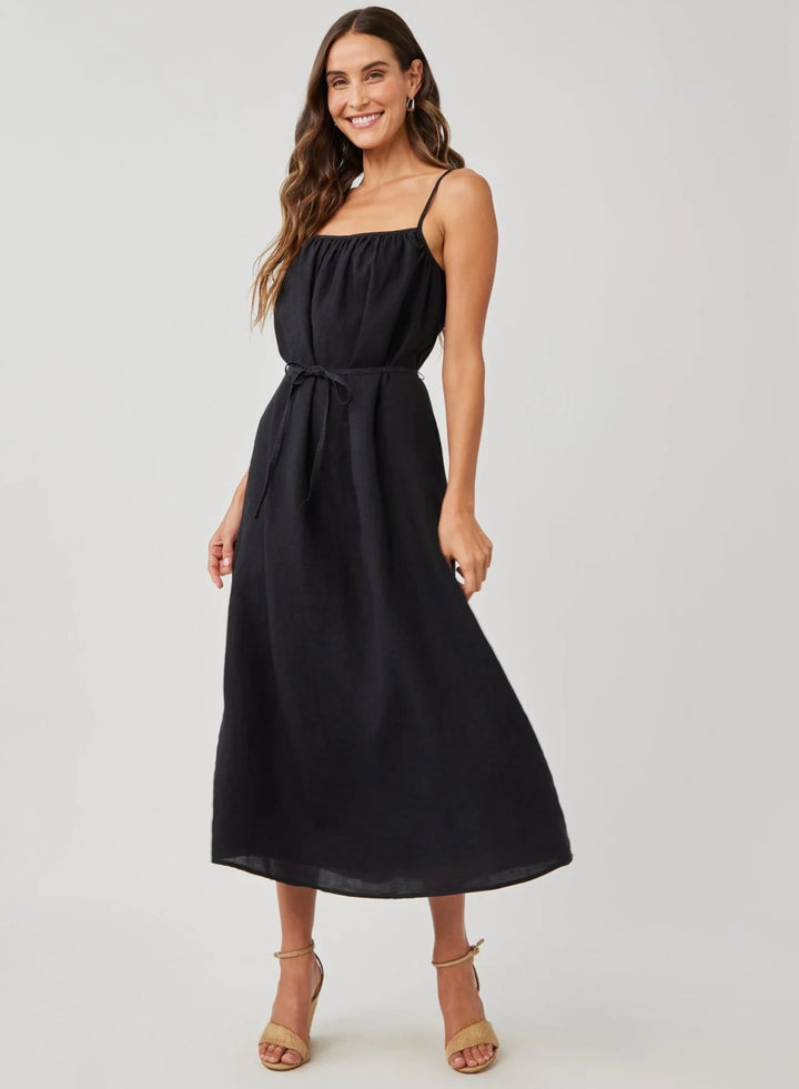 BELLA DAHL- WOMEN'S LINEN SHIRRED MAXI DRESS