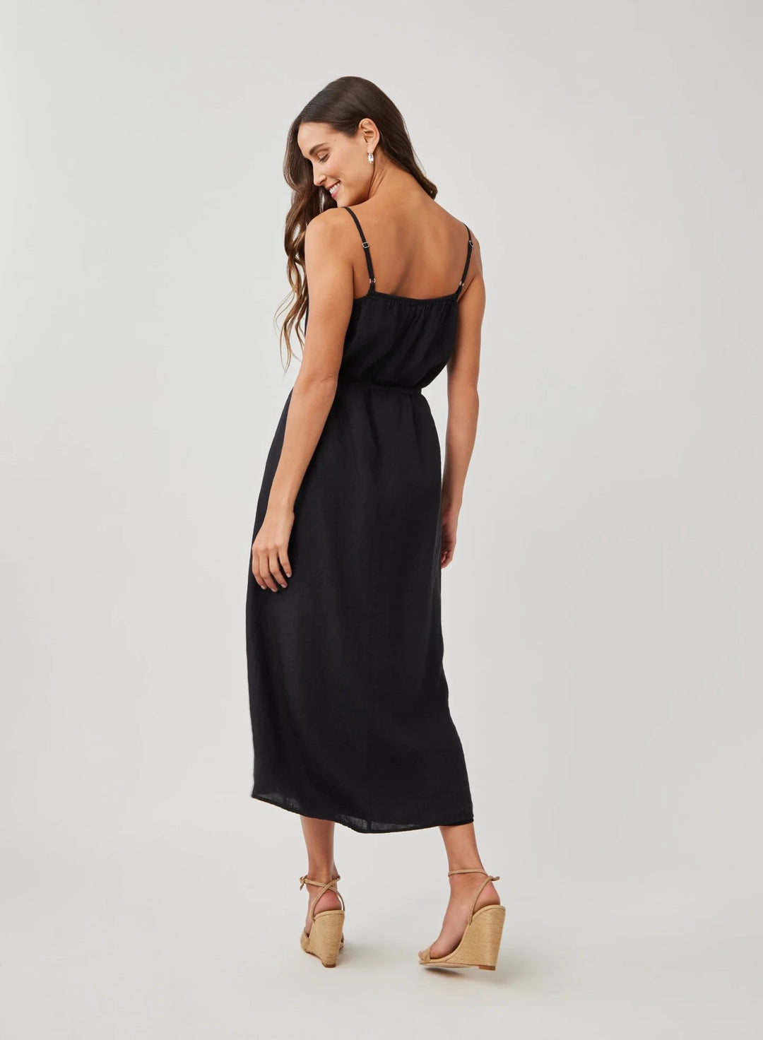 BELLA DAHL- WOMEN'S LINEN SHIRRED MAXI DRESS