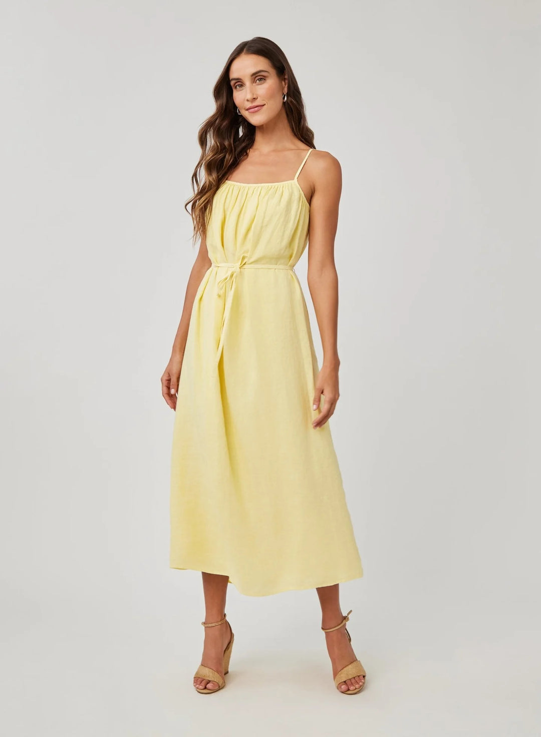 BELLA DAHL- WOMEN'S LINEN SHIRRED MAXI DRESS