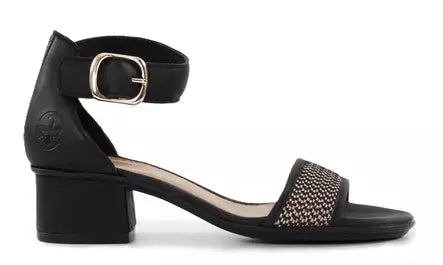 RIEKER- WOMEN'S 64952-00 BLOCK HEEL SANDAL