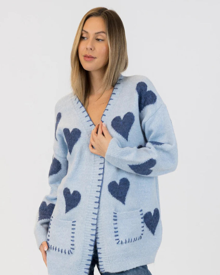 LYLA & LUXE - WOMEN'S ELSKA HEART CARDIGAN