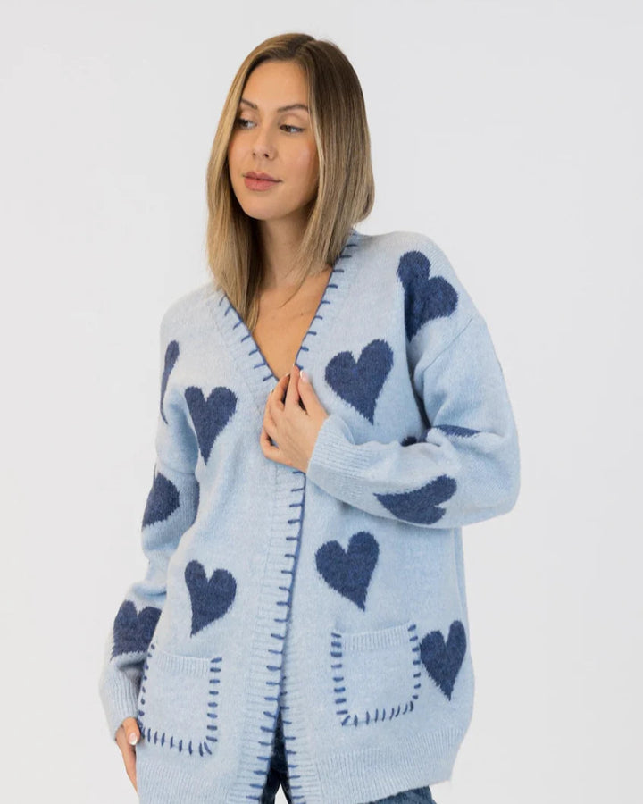 LYLA & LUXE - WOMEN'S ELSKA HEART CARDIGAN 