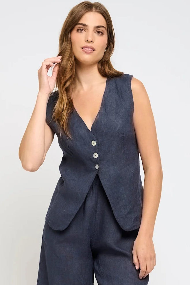 PISTACHE- WOMEN'S LINEN VEST