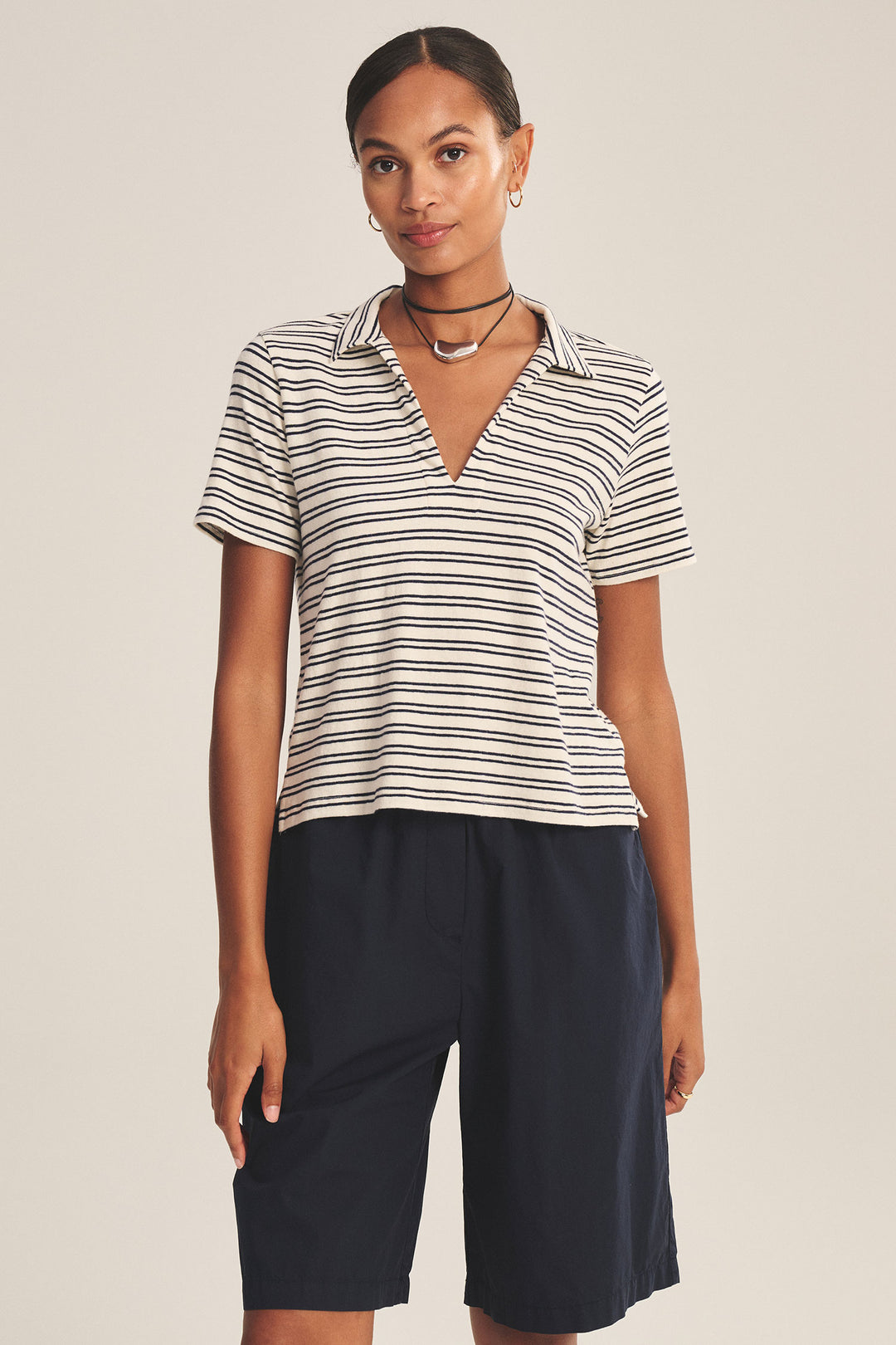 VELVET - YARN DYE STRIPE JERSEY TOP PERRIN07