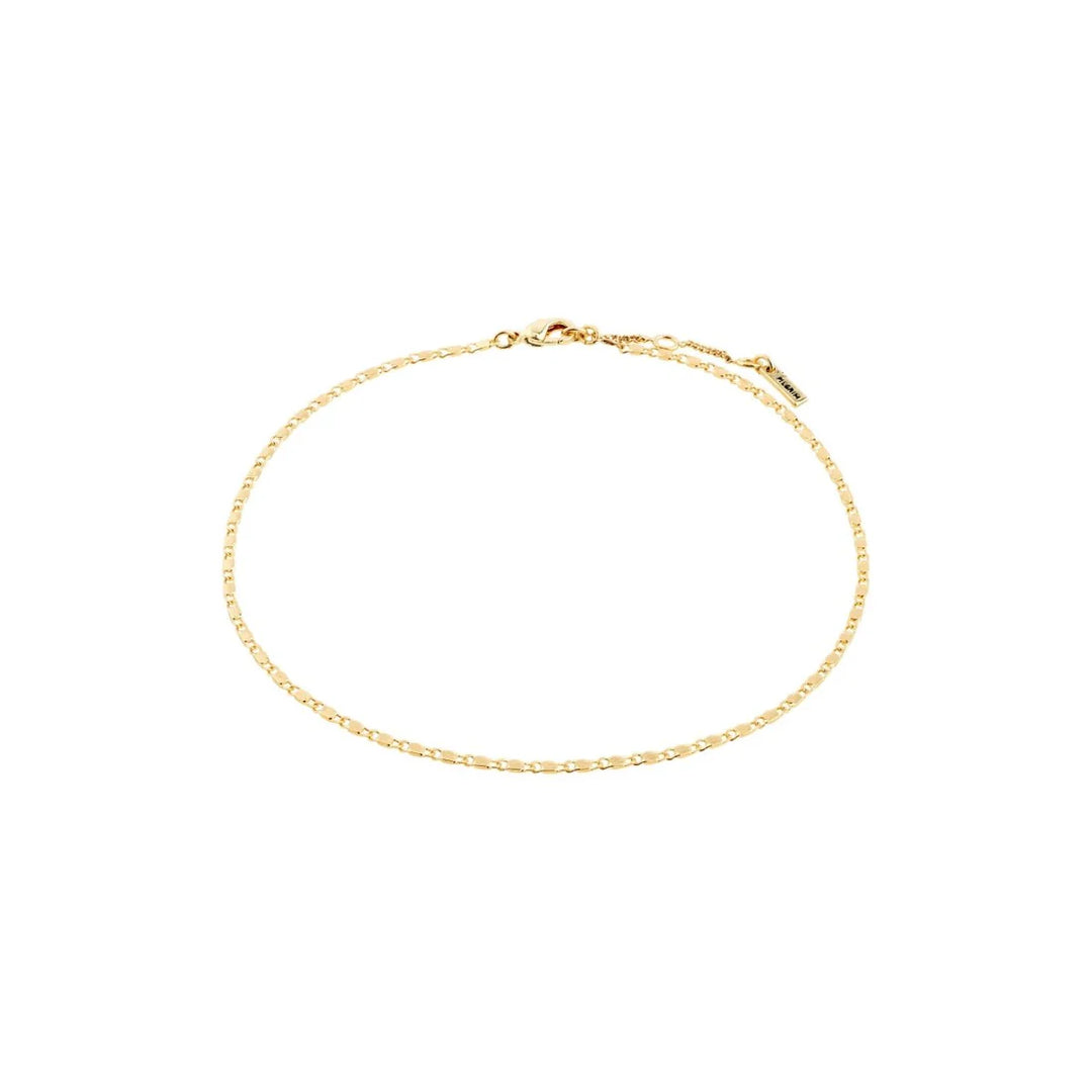 PILGRIM - PARISA RECYCLED FLAT LINK ANKLE CHAIN GOLD-PLATED