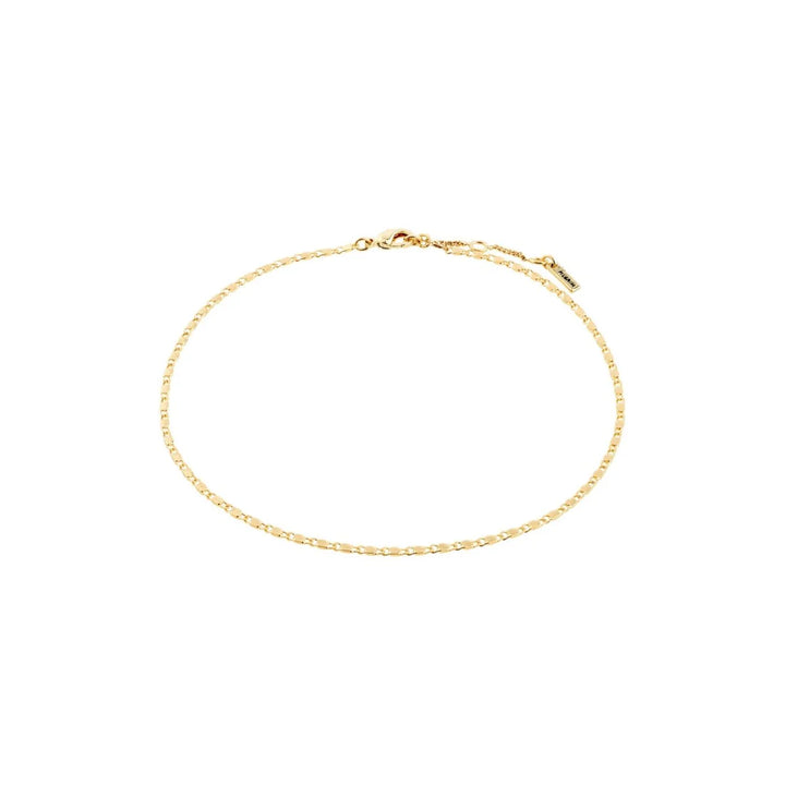 PILGRIM - PARISA RECYCLED FLAT LINK ANKLE CHAIN GOLD-PLATED