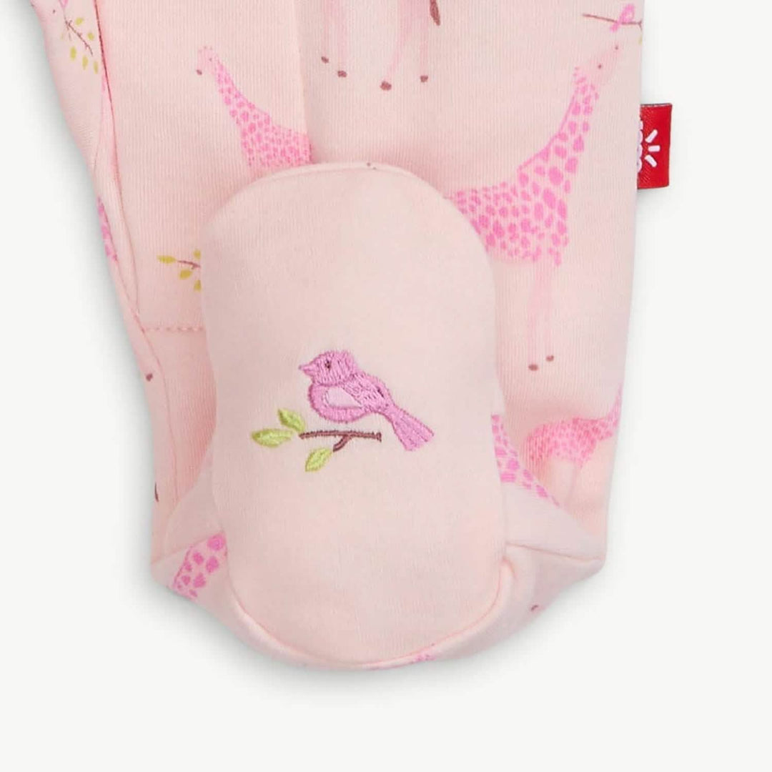 MAGNETIC ME - PINK JOLIE GIRAFFE ORGANIC COTTON MAG FOOTIE