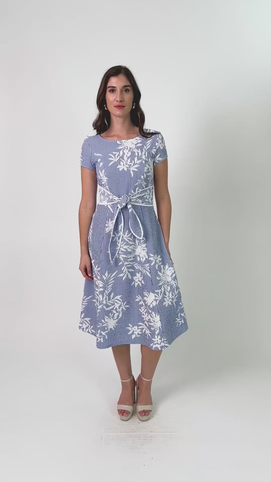 JOSEPH RIBKOFF - FLORAL FIT & FLARE DRESS