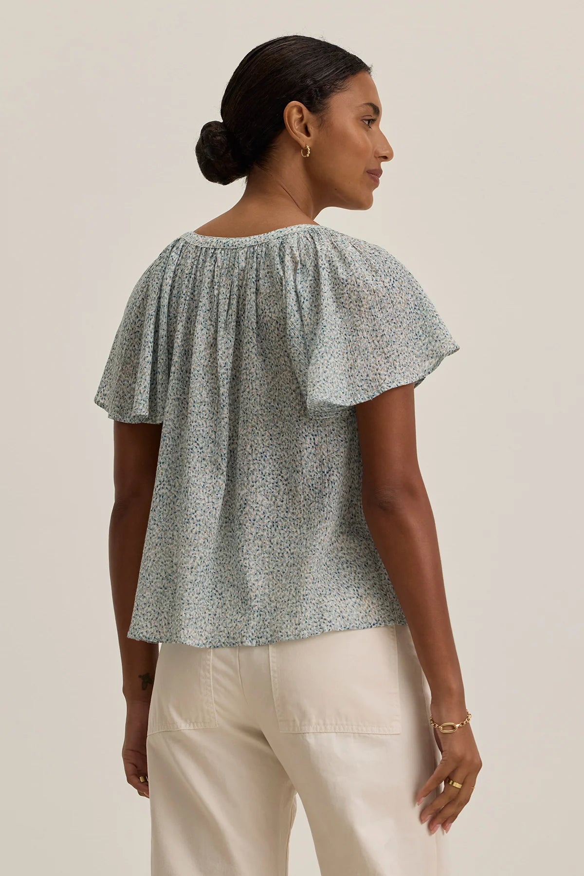 VELVET- WOMEN'S PARK PRINTED CRINKLE COTTON GAUZE TOP