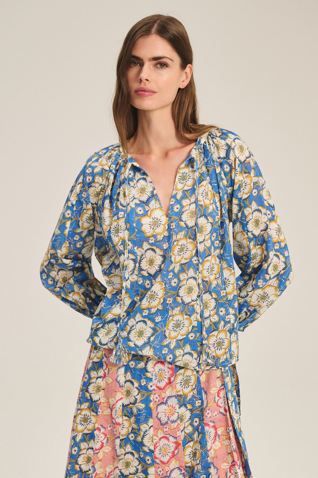 VELVET - DS BEGONIA COTTON PRINT TOP REESE07