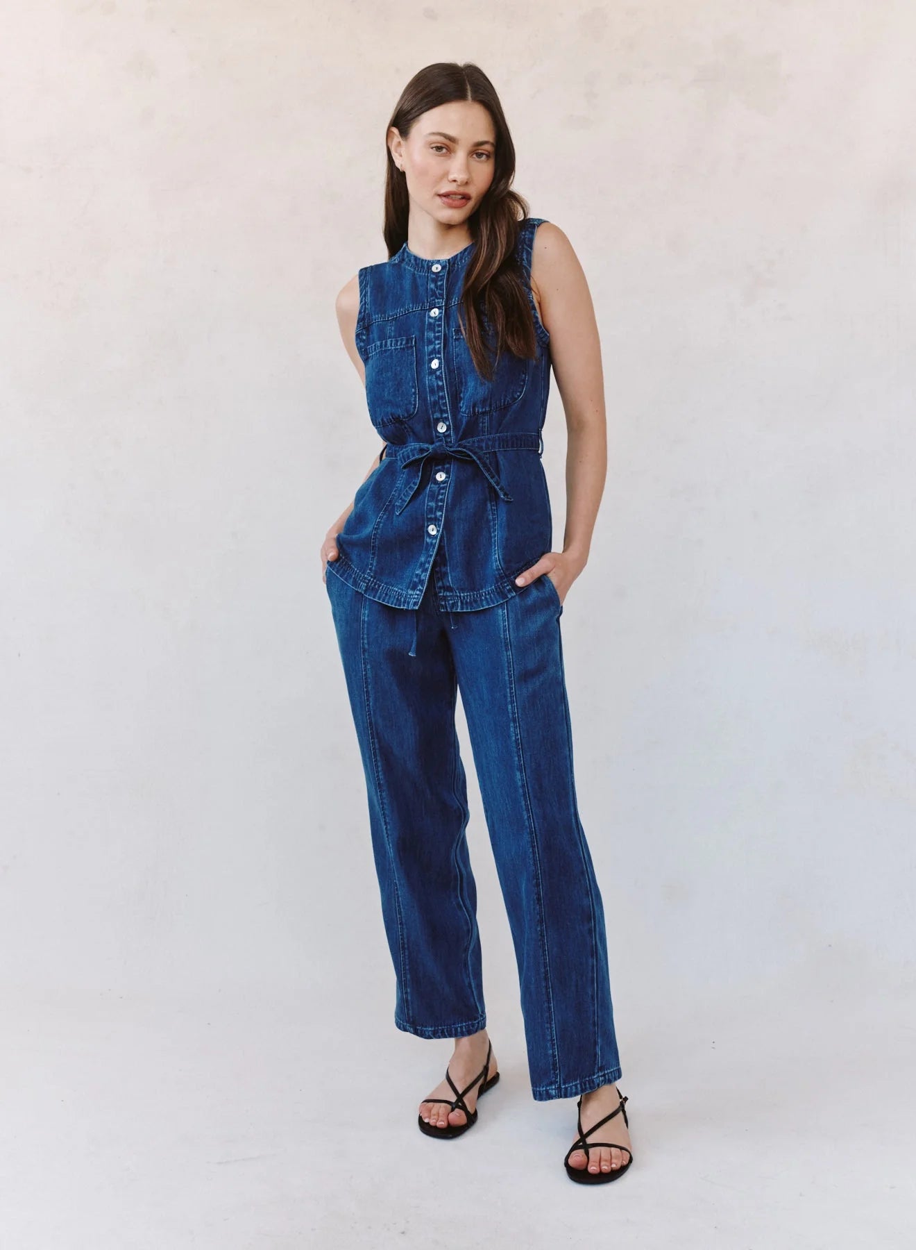 BELLA DAHL - WOMEN'S SEAMED BELTED VEST