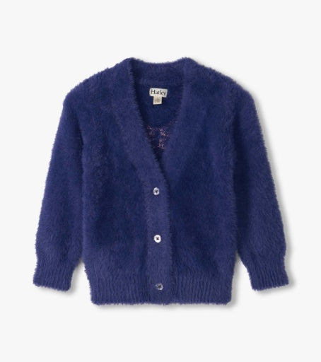 HATLEY - GIRLS PINK BOW FUZZY CARDIGAN
