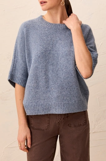 TRIBAL - LOFTY EXTENDED SLV  SWEATER-H DENIM