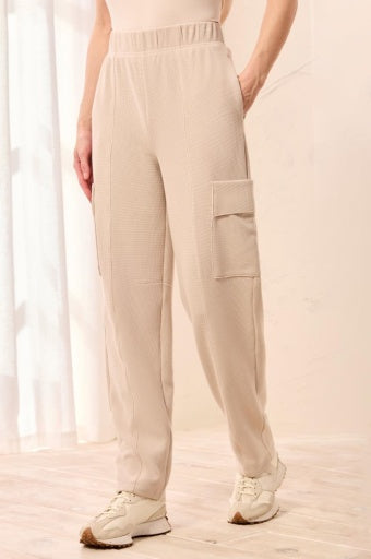 TRIBAL - PULL ON ANKLE PANT W/CARGO PKTS-SANDDUNE