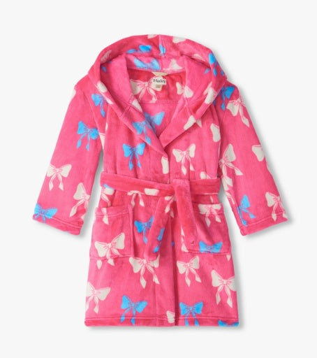 HATLEY - KIDS BIG BIG BOWS FUZZY FLEECE ROBE