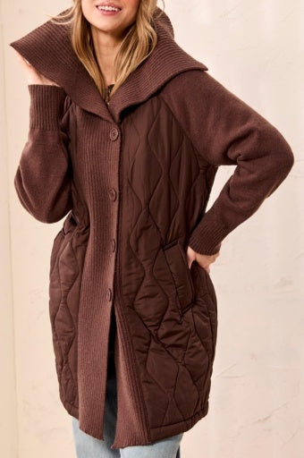 TRIBAL - L/S PUFFER COAT-HICKORY