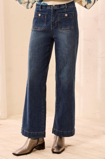 TRIBAL - SOPHIA CURVY SUPER STRAIGHT ANKLE DENIM-DUSK